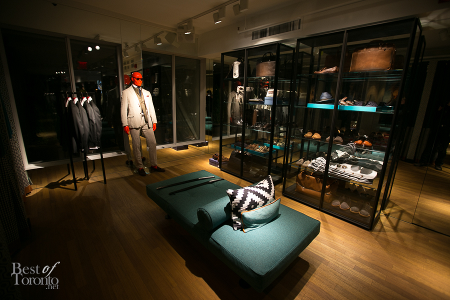 Inside the fitting room area at SuitSupply Toronto Photo: Nick Lee
