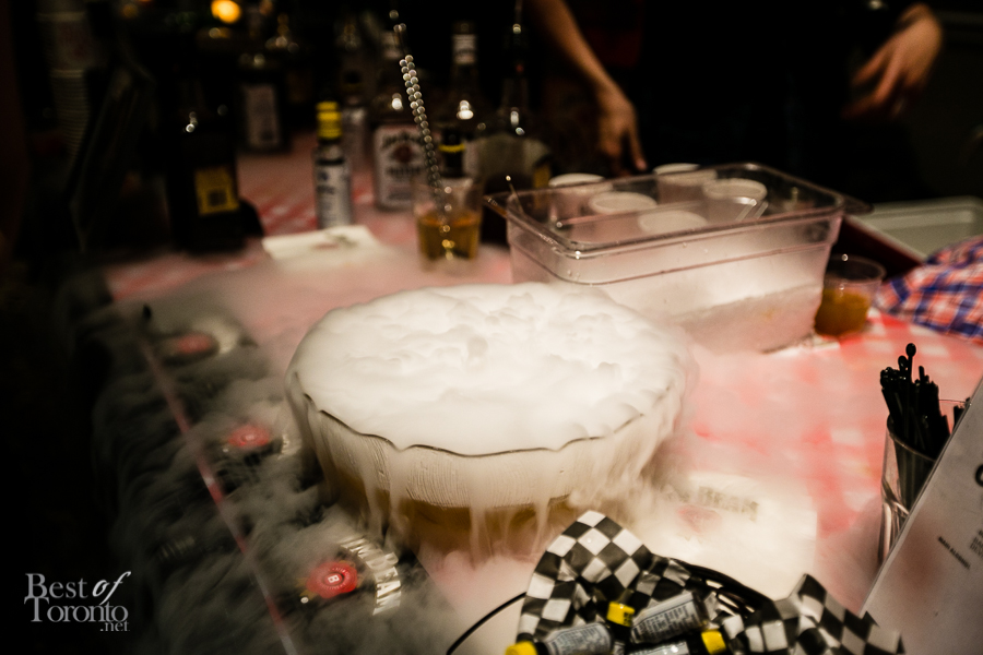 The dry ice by Boots n Bourbon used in their "Coffee and Donuts" cocktail (Adrien Stein)