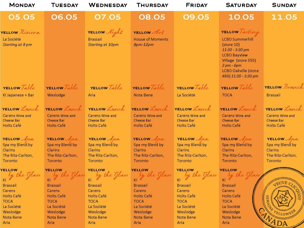 veuve-clicquot-Yelloweek-2014-Toronto-schedule