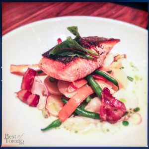 Chinook Salmon with Spring Vegetable Hodge Podge
