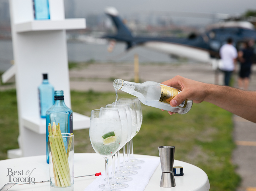 Cocktails for the helicopter ride