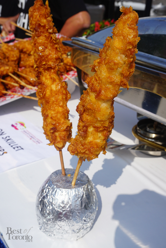Frosted Flake Battered Chicken on a Stick ( Iron Skillet Sirloin Tips, Food Building)