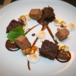Rock Road: chocolate genoise, toasted marshmallow, frozen chocolate hazelnut crunch mousse