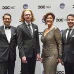 (l-r) COC General Director Alexander Neef, Third Prize Winner bass-baritone Iain MacNeil, First Prize and Audience Choice Award winner soprano Karine Boucher and Second Prize winner tenor Jean-Philippe Fortier-Lazure | Photo: Michael Cooper