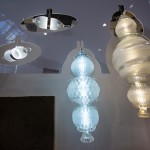 Bowls and wine glasses repurposed as lamps