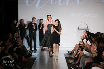 Miriam Baker taking the victory walk down the runway