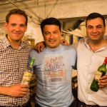 RL: Radio Boka's Daniel Giménez Alba and Nicholas Hammenken; Andrew von Teichman (wine producer/importer)