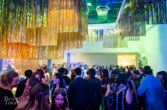 CONFETTISYSTEM's art installation hanging over the crowd| Photo: John Tan