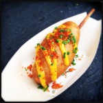 Snakes and Lagers' Beef Corn Dog with Housemade Mustard