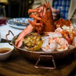 Chilled seafood platter - shrimp, smoked trout, lobster, brown butter