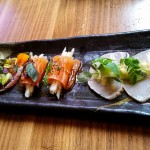 A delicious Sashimi platter including Tuna Tataki served with Tosazu Jelly