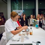 Chef Nina Compton finishing the Cocoa Tea Martini