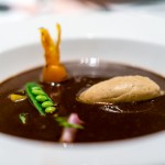 Spiced Chocolate Soup, Foie Gras, and Baby Vegetables