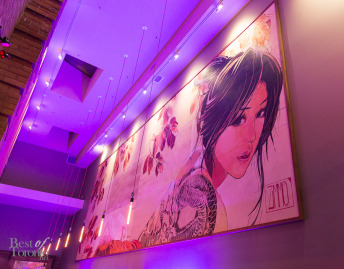 The large Japanese mural at BarFish | Photo: Nick Lee