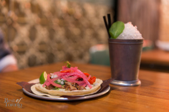 Carnitas de Maciza with pork shoulder confit, tomatillo salsa, pickled onion, charred habanero | Photo: Nick Lee