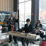 A live jazz band at the grand re-opening
