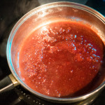Reducing the pomegranate dressing