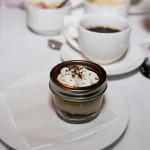 Dessert: Butterscotch budino with whipped cream and cookie crumble