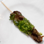 Grilled beef satay with chimichurri