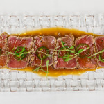 Yellowfin tuna sashimi yuzu dressing, coriander and jalapeno | Photo: Brilynn Ferguson