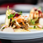 Sticky Pork | bourbon infused apple, valentine radish, sesame aioli