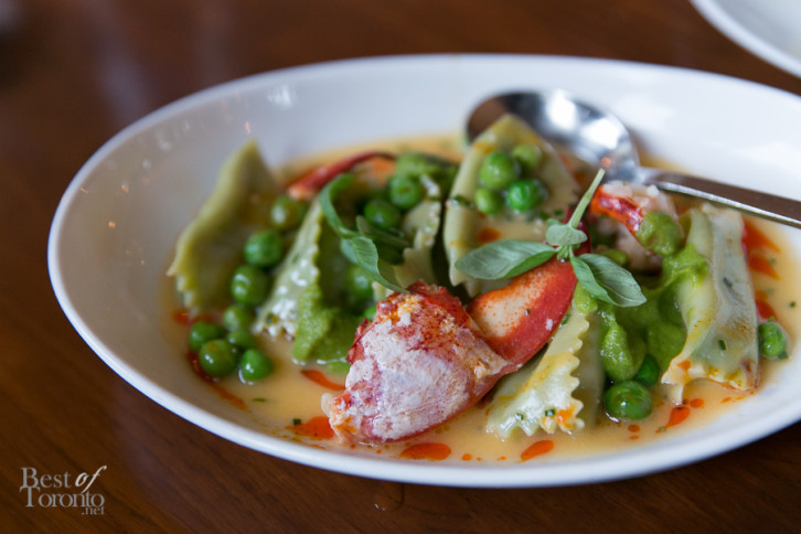 Lobster and Pea Agnolotti with Atlantic lobster, fennel, and spring pea