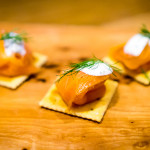 Smoked Wolfhead Salmon with butter brushed saltines and dill crema