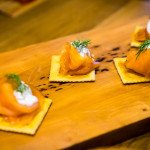 Smoked Wolfhead Salmon with butter brushed saltines and dill crema