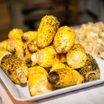 Corn on the cob and potato salad
