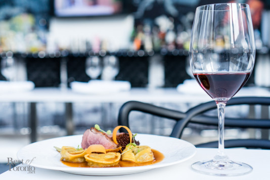Duck tortellini | Chanterelle mushrooms, tea smoked duck breast, charred tomato sauce